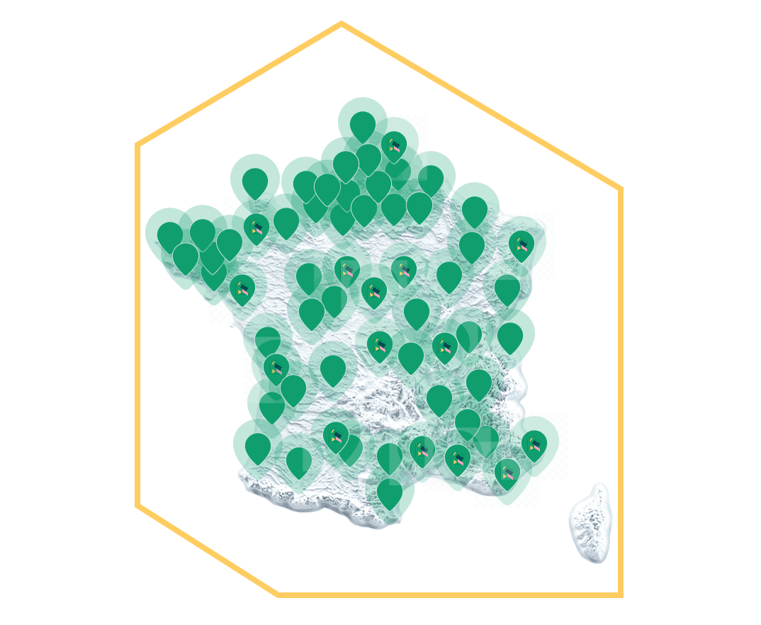 Carte des centres en France