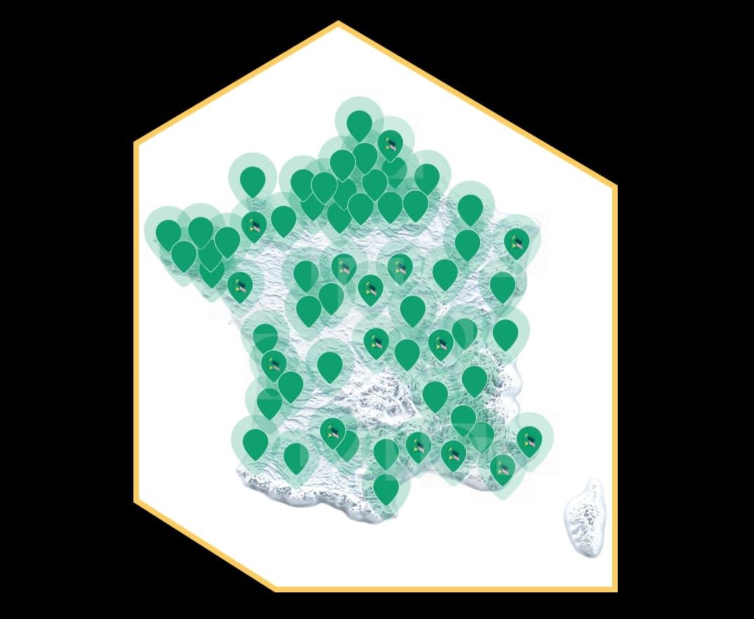 Carte des centres en France